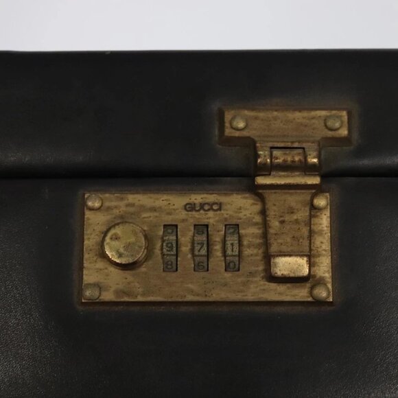 GUCCI Business Bag Leather Black Auth 93060 - Picture 11 of 15